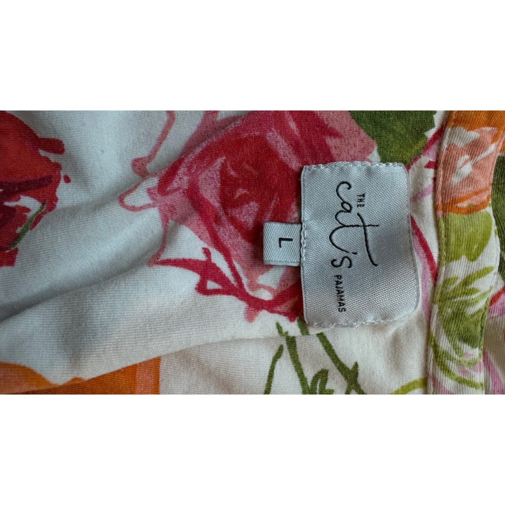 The Cat's Pajamas Pima Cotton Nightshirt Womens L Floral Cottagecore - Picture 5 of 8